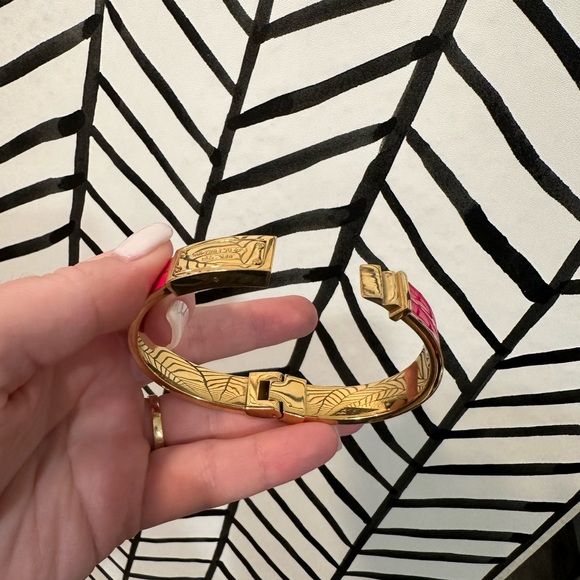 Michael Kors pink and gold enamel snap bracelet - Picture 3 of 5